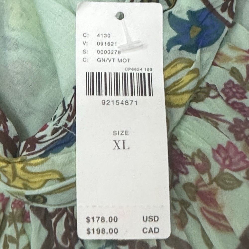 Anthropologie The Somerset Halter Maxi Dress Size XL Green Floral Smocked Tiered - Picture 12 of 14